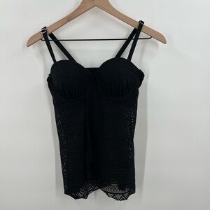 Black Lace Strapless women’s Bathing Suit Top